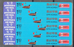 North Korea 1994 Naval Boat 6x1.80w SPECIMEN Stampcard Mi#3590-3595 - Korea (Nord-)