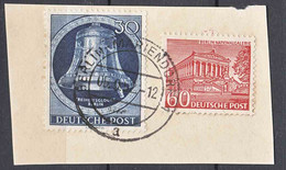 Germany West Berlin 1951 Mi#85 Used On Piece - Used Stamps