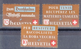 Switzerland 1942 Mi#405-407 Mint Never Hinged - Ungebraucht