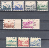 Switzerland 1941 Airmail Mi#387-394 + 506 Mint Never Hinged - Unused Stamps