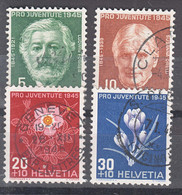 Switzerland 1945 Pro Juventute Flowers Mi#465-468 Used - Usati