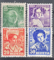 Switzerland 1936 Pro Juventute Mi#306-309 Mint Hinged - Ongebruikt