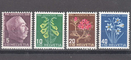 Switzerland Pro Juventute Flowers 1948 Mi#514-517 Mint Never Hinged - Neufs