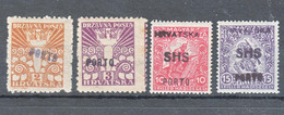 Yugoslavia Kingdom SHS, Iss. For Croatia, Zagreb Porto Provisorium, Used Only In Zagreb II Post Office, Compl. M. Hinged - Nuovi