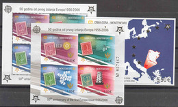 Montenegro 2006 Europa CEPT - 50th Anniversary 3 Blocks, Mint Never Hinged - Montenegro