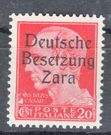 Germany Occupation Of Zadar (Zara) 1943 Mi#4 Mint Never Hinged, Type II - Besetzungen 1938-45