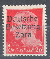 Germany Occupation Of Zadar (Zara) 1943 Mi#4 Mint Never Hinged, Type I, Ludin Sign - Occupation 1938-45