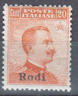 Italy Colonies Aegean Islands, Rodi 1916/17 Without Watermark Sassone#10 Mi#11 X Mint Hinged - Ägäis (Rodi)