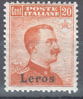 Italy Colonies Aegean Islands, Leros (Lero) 1916/17 Without Watermark Sassone#9 Mi#11 V Mint Hinged - Egée (Lero)