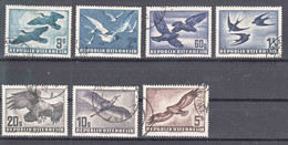Austria 1950, 1952, 1953 Airmail Birds Complete Mi#955-956, 968, 984-987 Used - Used Stamps