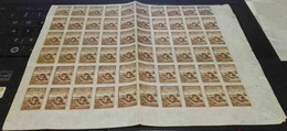 North Korea 1950 Mi#36 B Imperforated, Printed On Thin Paper, Sheet Of 60 Pieces, Mint Never Hinged - Korea, North