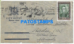 149735 ARGENTINA BUENOS AIRES CITY HOTEL COVER CANCEL YEAR 1951 CIRCULATED TO GERMANY NO POSTAL POSTCARD - Other & Unclassified