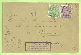 137+140 Op Brief Stempel PMB Op 8/4/16 Naar CROIX-ROUGE (Suisse) , Stempel VENDU PAR.: L'AGENCE.... PRISONNIERS (K5131) - Belgische Armee