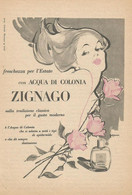 # ACQUA DI COLONIA ZIGNAGO 1950s Advert Pubblicità Publicitè Reklame Perfume Parfum Profumo Cologne Stork - Sin Clasificación