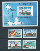 Antigua 1978 Sailing Week Set Of 4 & Miniature Sheet MNH - Autres & Non Classés