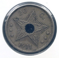 CONGO - ALBERT I * 20 Cent 1911 * Nr 10122 - 1910-1934: Alberto I
