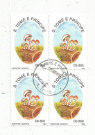 Bloc De 4 Timbres , Champignons, Agrocyge Aegerita , SAO TOME ET PRINCIPE ,1993 - São Tomé Und Príncipe