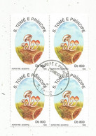 Bloc De 4 Timbres , Champignons, Agrocyge Aegerita , SAO TOME ET PRINCIPE ,1993 - Sao Tomé E Principe