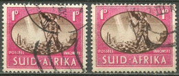 Union Of South Africa Südafrika Mi# 176 Gestempelt/used - Victory Issue - Variety: Barbed Wire - 2 Single Items - Usados