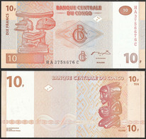 CONGO DEMOCRATIC REPUBLIC - 10 Francs 2003 P# 93 Africa Banknote - Edelweiss Coins - Demokratische Republik Kongo & Zaire