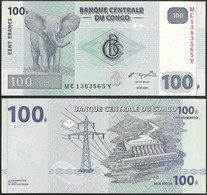 CONGO DEMOCRATIC REPUBLIC - 100 Francs 2007 P#98 Africa Banknote - Edelweiss Coins - República Democrática Del Congo & Zaire