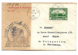 CAF043 / KANADA - Erstflugbeleg 18.9.1935. Frankiert Mit 10 C Regierungsjubiläum Georg V - Lettres & Documents