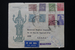 INDE - Enveloppe De L 'Indépendance En Recommandé De Bombay Pour La France En 1949 - L 82236 - Brieven En Documenten
