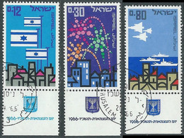 1966 ISRAELE USATO ANNIVERSARIO DELLO STATO CON APPENDICE - RD40-6 - Usados (con Tab)
