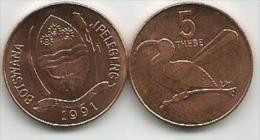 Botswana 5  Thebe 1991. High Grade - Botswana