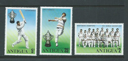 Antigua 1975 World Cup Cricket Set Of 3 MNH - Altri & Non Classificati