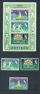 Antigua 1972 Cricket Club Anniversary Set Of 3 & Miniature Sheet MNH - Autres & Non Classés