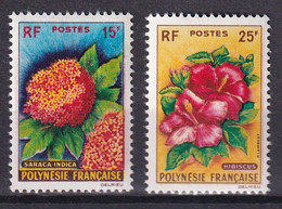 POLYNESIE - 1962 - YVERT N°15/16 ** MNH FLEURS - COTE = 45 EUR. - - Ongebruikt