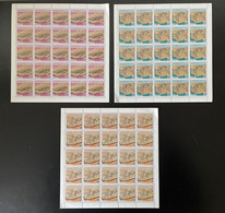 Libye Libya 1985 Mi. 1478 - 1480 Libyan Fossils Fossilien Fossiles Full Sheets Of 25 Stamps RARE SCARCE - Libia