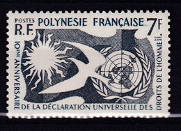 POLYNESIE - YVERT N°12 ** MNH - COTE = 12 EUR. - DROITS DE L'HOMME - Unused Stamps
