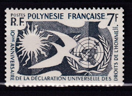 POLYNESIE - YVERT N°12 ** MNH - COTE = 12 EUR. - DROITS DE L'HOMME - Ungebraucht