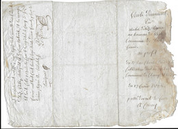 1808 COUCY LE CHATEAU - VENTE DE NICOLAS DETREZ TISSERAND (TROSLY WALLON) A JEAN PAILLY CULTIVATEUR (CHAMPS AU SABLON) - Documenti Storici