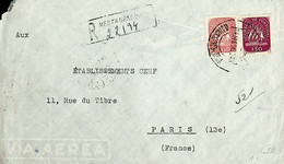 1948 Portugal Carta Registada Enviada De Lisboa Para Paris - Flammes & Oblitérations