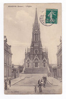 80 BEAUVAL L'Eglise VOIR ZOOM Garde Champêtre ? Avec Jambe De Bois Baré édit En 1912 VOIR DOS Tampon Cinéma - Beauval