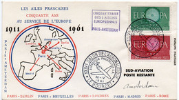 N° 1266 Et 1267 26/05/1961 Le Bourget XXIV Salon De L'Aéronautique, Liaison Paris Amsterdam En Poste Restante - 1960-.... Covers & Documents