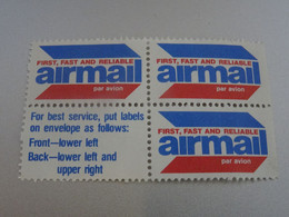 ETATS-UNIS Vignettes  AIRMAIL  BLOC - Altri & Non Classificati