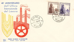 Italia 1959 FDC CHIMERA 40th ILO International Labour Organization OIL Organizzazione Internazionale Lavoro - IAO