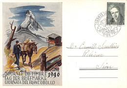 Tag Der Briefmarke 1946 - Journée Du Timbre - Sion - Pro Juventute - Cervin - Mulet - Zermatt - Matterhorn - Mazot - Usados