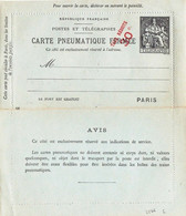 Chaplain 50c Noir Pneumatique Fermée N°2566 Neuf Taxe Réduite 30c Surcharge C - Pneumatische Post