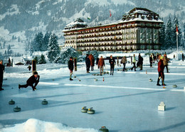 Sports D'Hiver - Villars Sur Ollon (Suisse, Vaud) Le Villars-Palace Et Sa Place De Curling - Edition Marcel Rouge - Sport Invernali