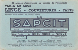 Buvard La Sapcit Linge Couvrture Tapis 6 Rue Du Sentier Paris 2e - Textile & Vestimentaire