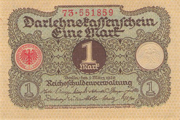 1 Mark 1920 Deutsche Reichsbanknote AU/EF (II)  Darlehenskassenschein - 1 Mark