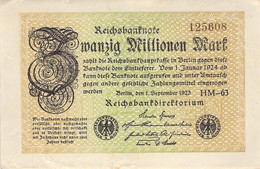 20 Mio Mark Reichsbanknote VF/F (III) - 20 Mio. Mark