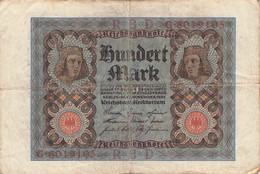 100 Mark 1920 Reichsbanknote VG/G (IV) - 100 Mark