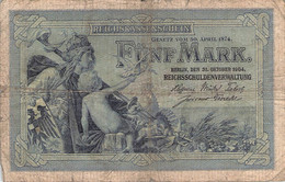 5 Mark 1904 Reichsbanknote VG/G (IV) - 5 Mark