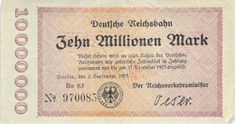 10 Mio Mark Deutsche Reichsbahn VG/G (IV) - 10 Millionen Mark